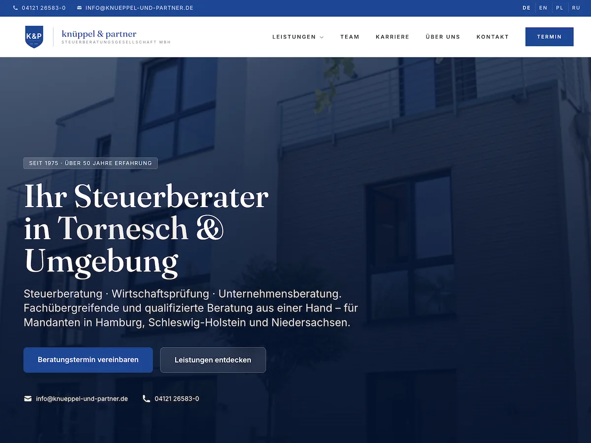 www.steuerberater-tornesch.de – neue Website